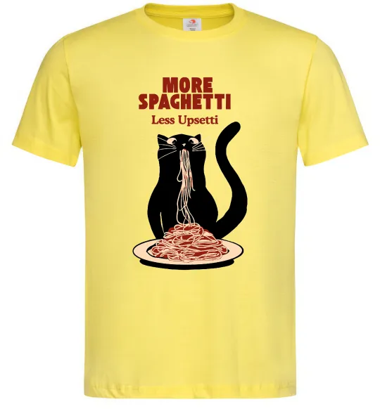 Мужская футболка More spaghetti less upsetti Лимонный фото