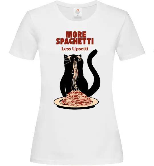 Жіноча футболка More spaghetti less upsetti Білий фото