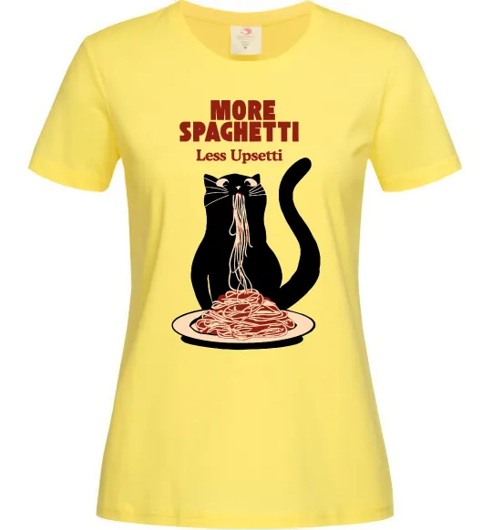 Жіноча футболка More spaghetti less upsetti Лимонний фото