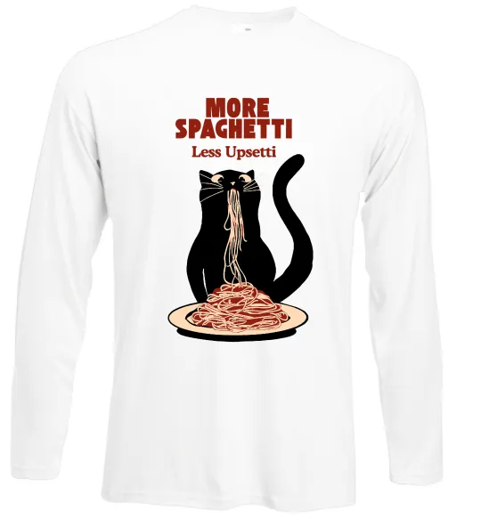 Лонгслів More spaghetti less upsetti Білий фото