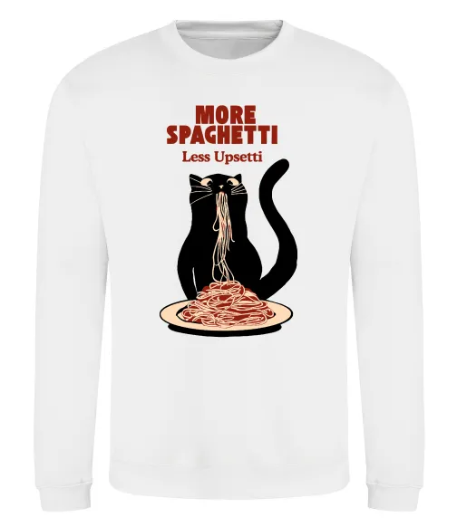 Свитшот More spaghetti less upsetti Белый фото