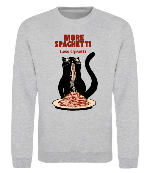 Свитшот More spaghetti less upsetti Серый меланж фото