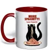 Чашка з кольоровою ручкою More spaghetti less upsetti Червоний фото