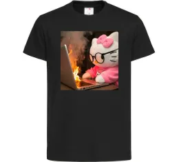 Детская футболка Kitty working Черный фото