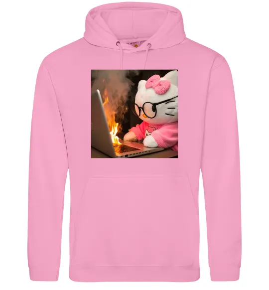 Чоловіча толстовка (худі) Kitty working Рожевий фото