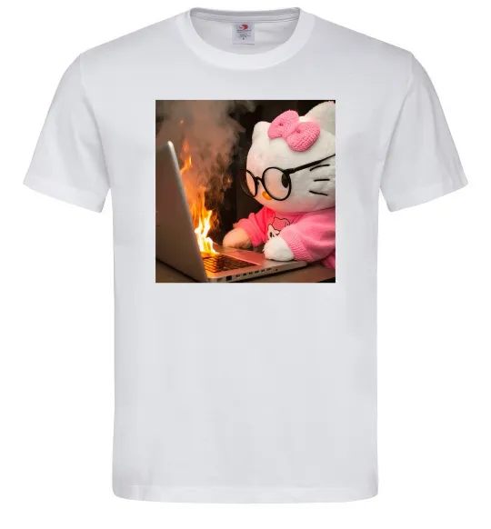 Чоловіча футболка Kitty working Білий фото