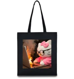 Эко-сумка Kitty working Черный фото