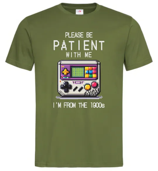 Мужская футболка Be patient I`m from 1900s Оливковый фото