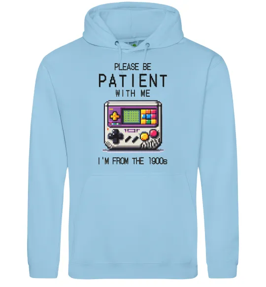 Чоловіча толстовка (худі) Be patient I`m from 1900s Блакитний фото