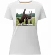 Женская премиум футболка Притримай коней Белый фото