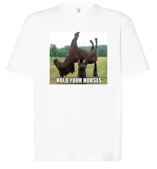 Футболка Оверсайз Притримай коней Белый фото