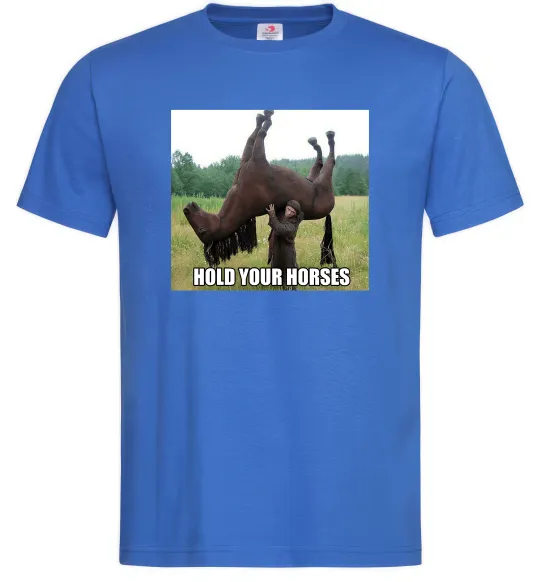 Мужская футболка Притримай коней Ярко-синий фото
