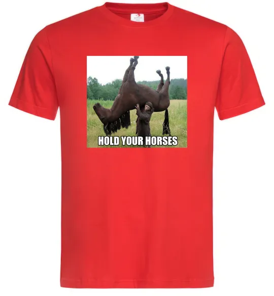 Мужская футболка Притримай коней Красный фото