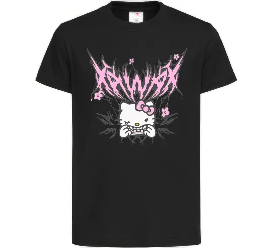 Дитяча футболка Y2K Kitty Чорний фото