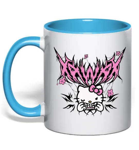 Чашка с цветной ручкой Y2K Kitty Голубой фото