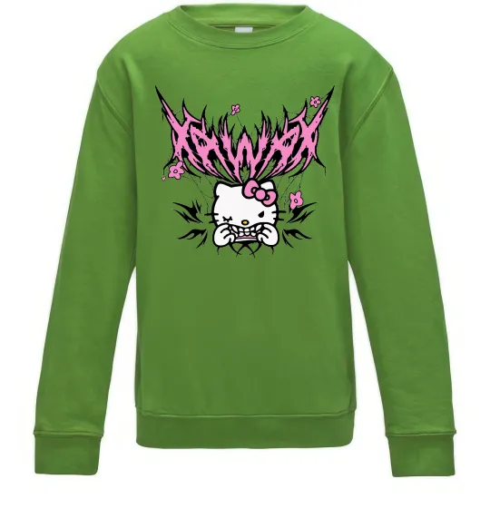 Детский Свитшот Y2K Kitty Лаймовый фото