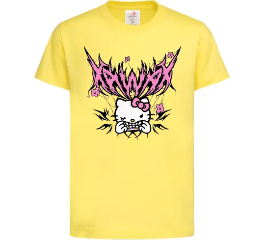 Дитяча футболка Y2K Kitty Лимонний фото
