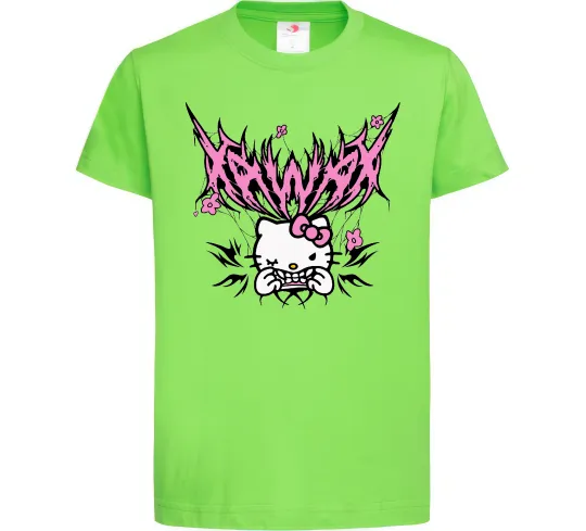 Дитяча футболка Y2K Kitty Лаймовий фото