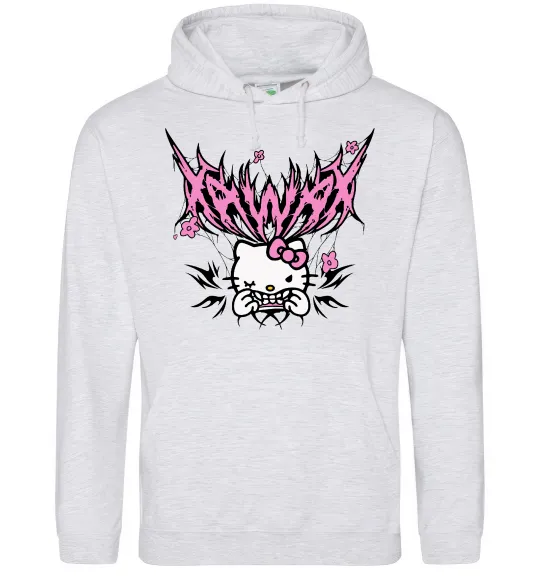 Чоловіча толстовка (худі) Y2K Kitty Сірий меланж фото