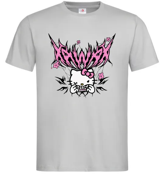 Чоловіча футболка Y2K Kitty Сірий фото