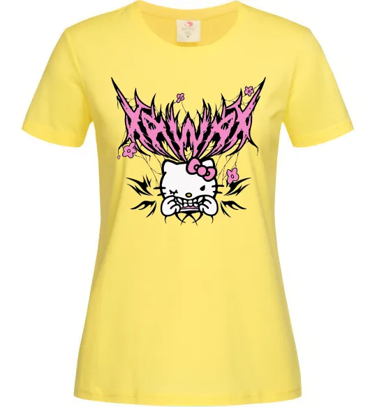 Женская футболка Y2K Kitty Лимонный фото