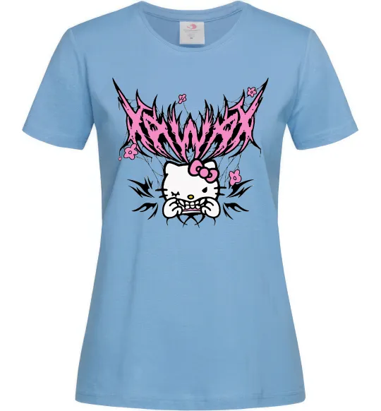 Женская футболка Y2K Kitty Голубой фото