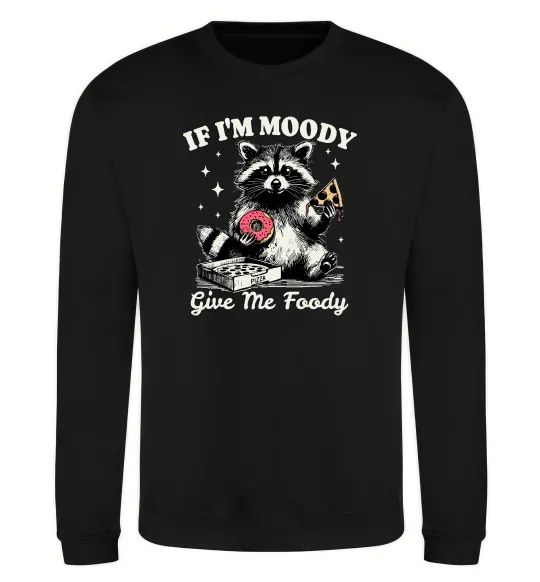 Свитшот Give me foody Черный фото