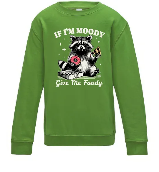 Детский Свитшот Give me foody Лаймовый фото