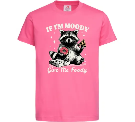 Дитяча футболка Give me foody Яскраво-рожевий фото