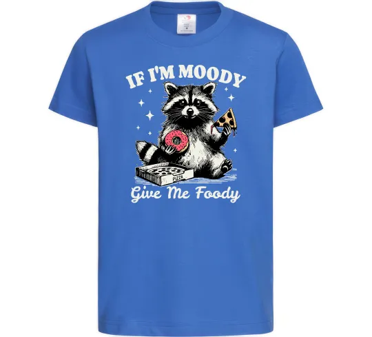Дитяча футболка Give me foody Яскраво-синій фото