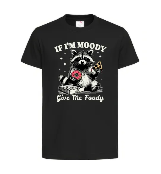 Дитяча футболка Give me foody Чорний фото