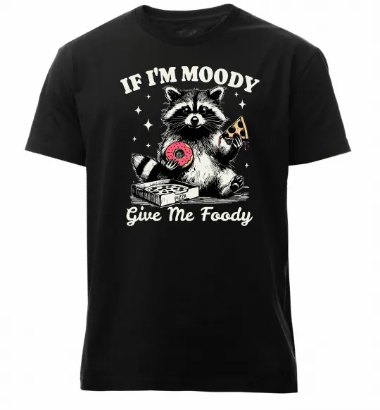 Мужская премиум футболка Give me foody Черный фото