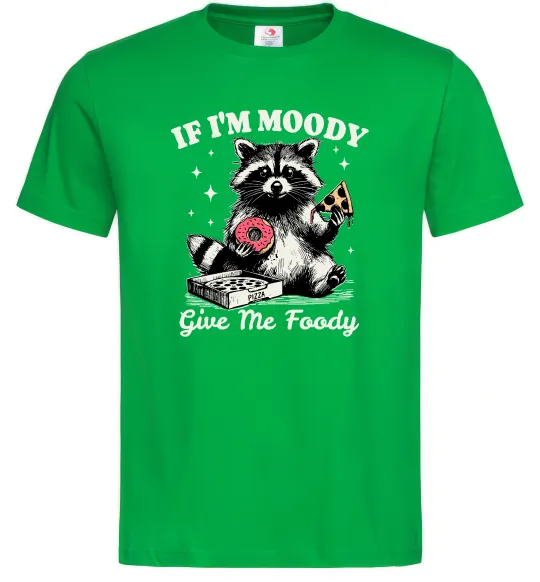Мужская футболка Give me foody Зеленый фото