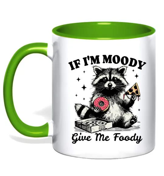 Чашка с цветной ручкой Give me foody Лаймовый фото