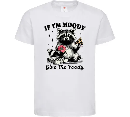 Дитяча футболка Give me foody Білий фото