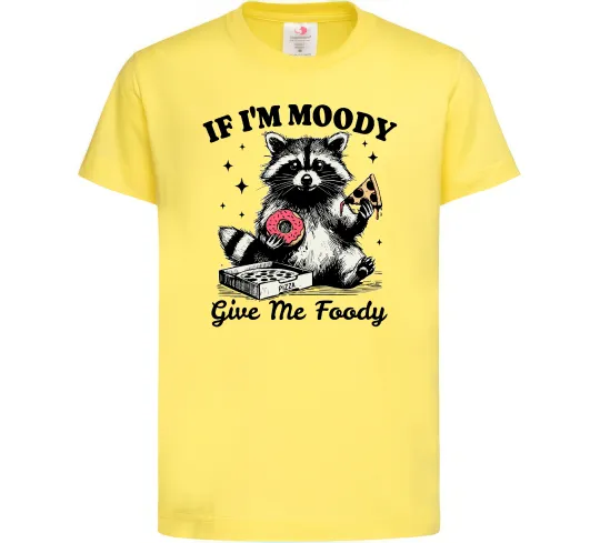 Дитяча футболка Give me foody Лимонний фото