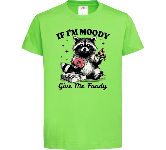 Дитяча футболка Give me foody Лаймовий фото