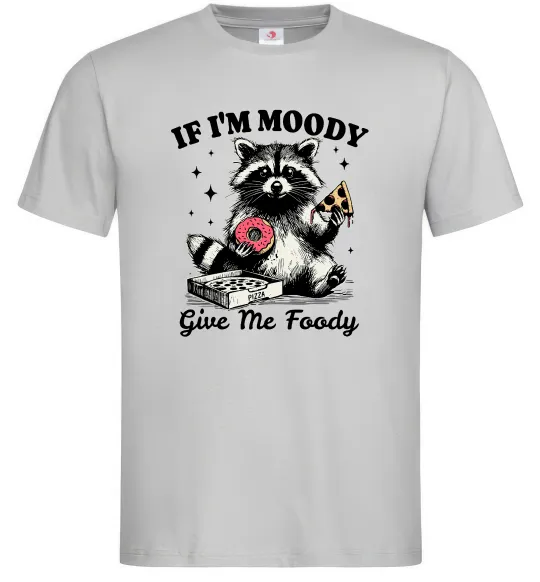 Мужская футболка Give me foody Серый фото