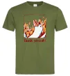 Чоловіча футболка Duck yeah Оливковий фото