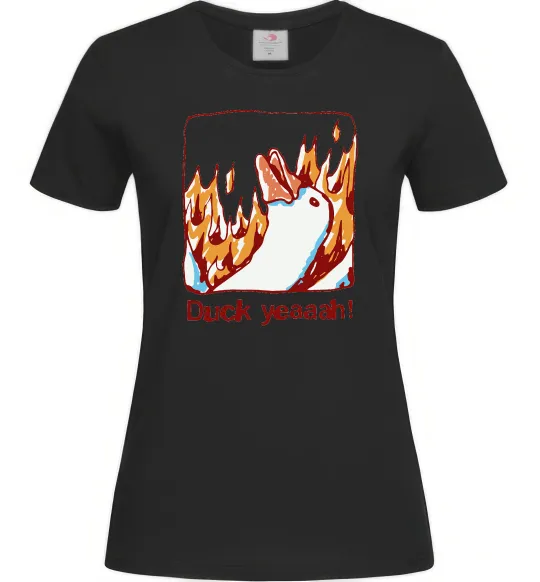 Жіноча футболка Duck yeah Чорний фото