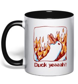 Чашка з кольоровою ручкою Duck yeah