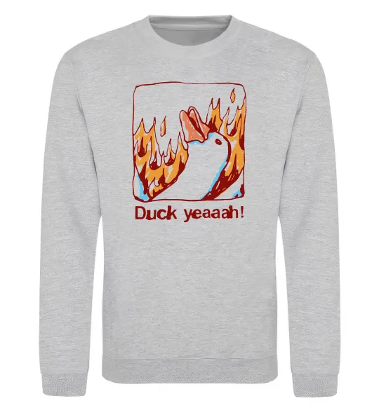Світшот Duck yeah Сірий меланж фото