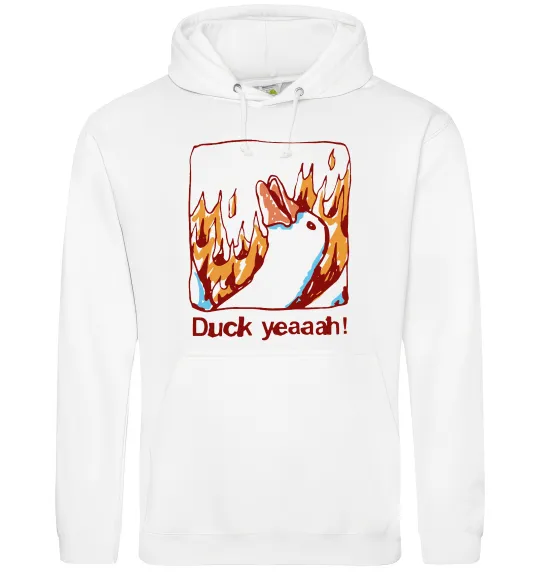 Чоловіча толстовка (худі) Duck yeah Білий фото
