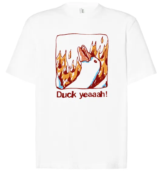 Футболка Оверсайз Duck yeah Білий фото