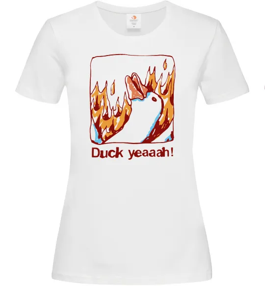 Жіноча футболка Duck yeah Білий фото
