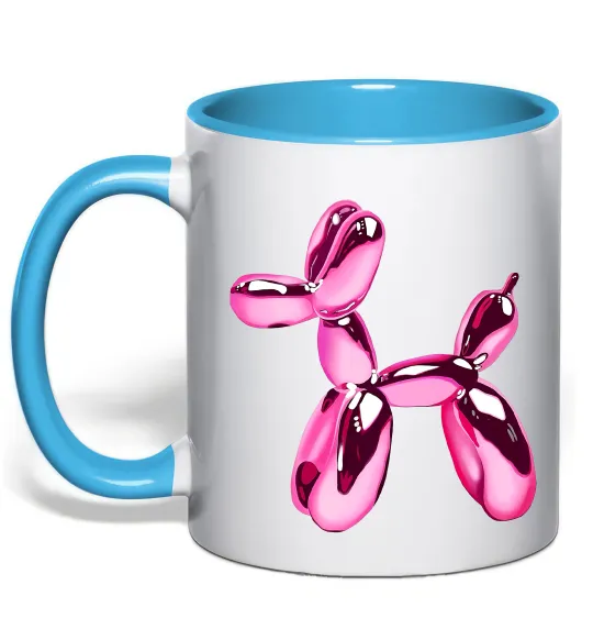 Чашка с цветной ручкой Y2K Balloon Dog Голубой фото