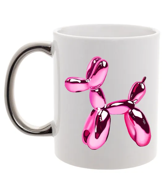 Чашка с цветной ручкой Y2K Balloon Dog Серебро фото