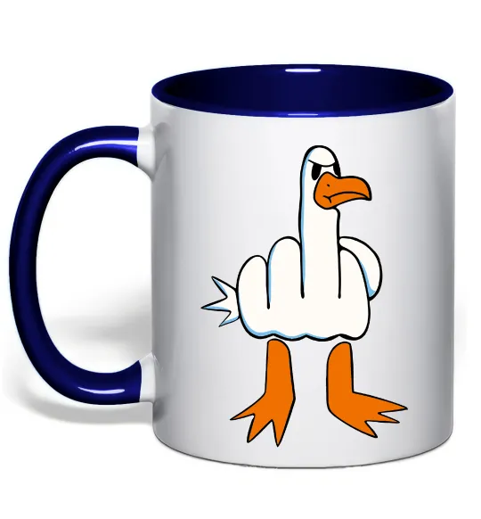 Чашка с цветной ручкой F(D)uck Глубокий темно-синий фото