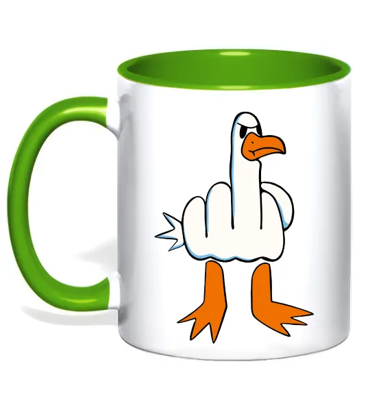 Чашка с цветной ручкой F(D)uck Лаймовый фото