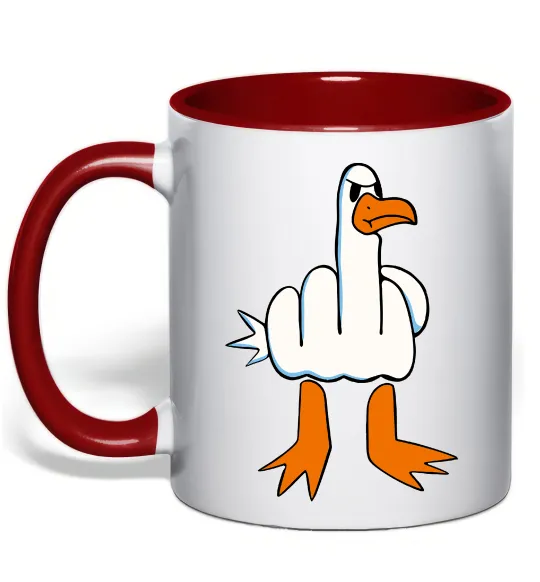 Чашка с цветной ручкой F(D)uck Красный фото